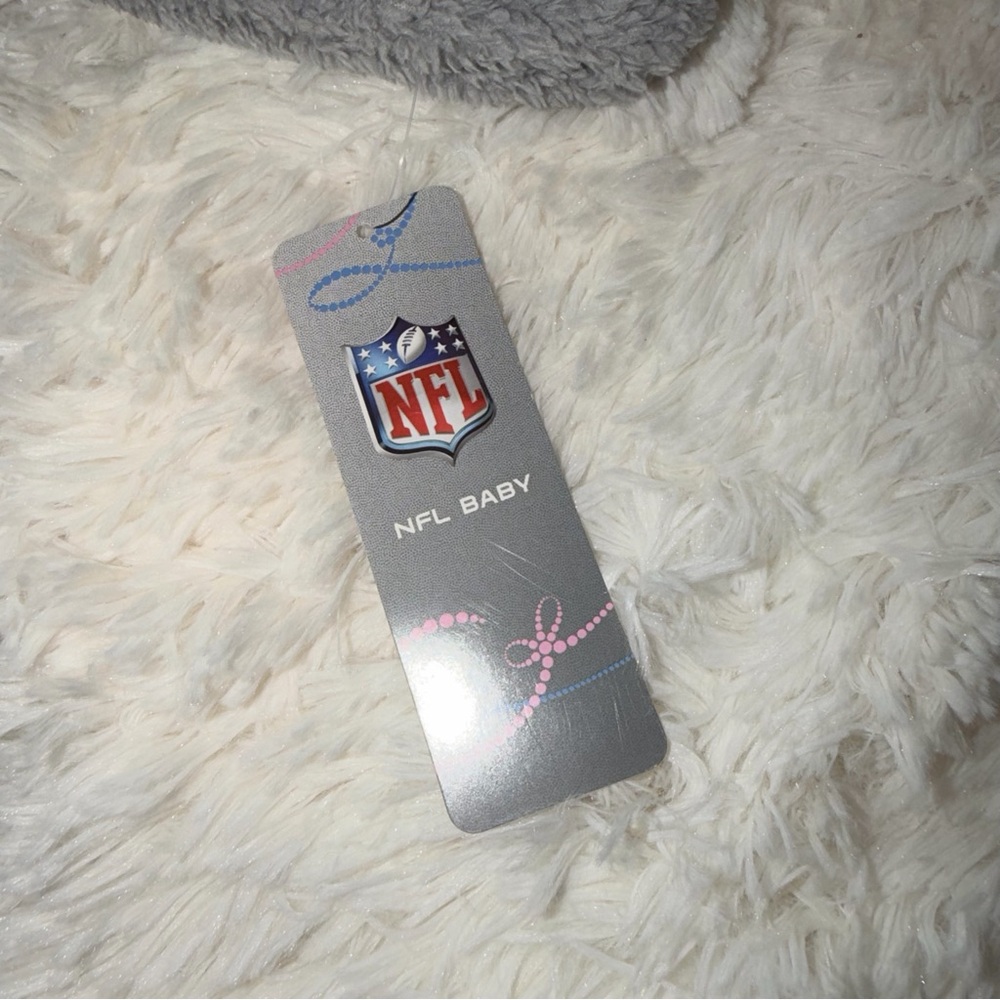 NFL Kids Navy and Gray Fleece Seahawks Footie Hooded Onesie 6-9 Months - Picture 2 of 8